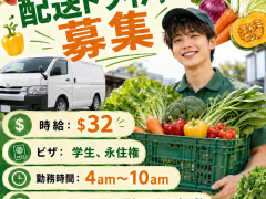 朝だけ勤務！野菜デリバリードライバー募集🥦🚐