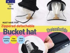 Zippered detachable bucket hat