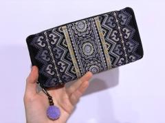 【新品】エスニック ボヘミアン ハンドメイド 刺繍 長財布