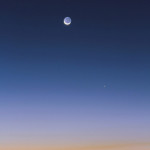 The crescent in twilight