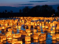 願いを込めたランタンが植物園の湖を彩る2日間