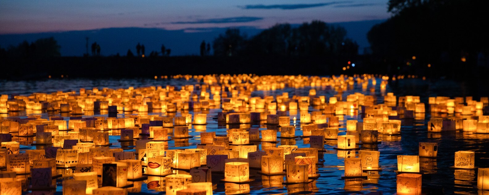 願いを込めたランタンが植物園の湖を彩る2日間